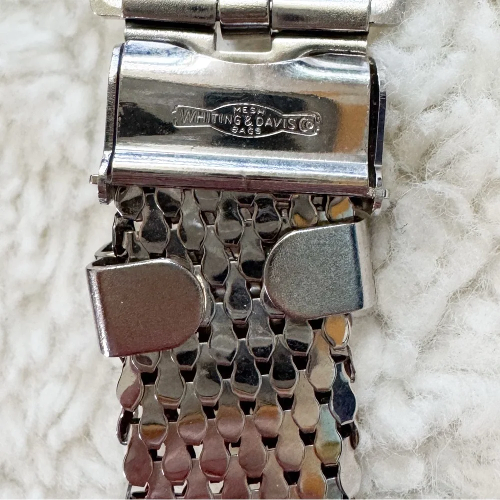 Vintage Whiting & Davis Silver Mesh Belt 31.5” Art Deco Style